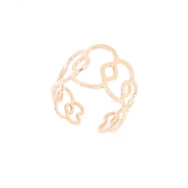 Bague Fine Ondulations Or Rose