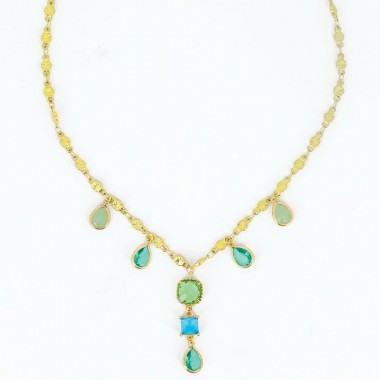 Collier Piano-Forte Bleu Doré