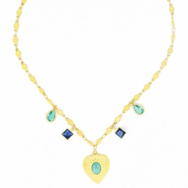 Collier Olympe Bleu Doré