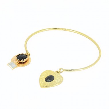 Bracelet Olympe Noir Doré