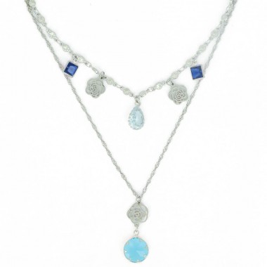 Collier Fleur de Vie Bleu...