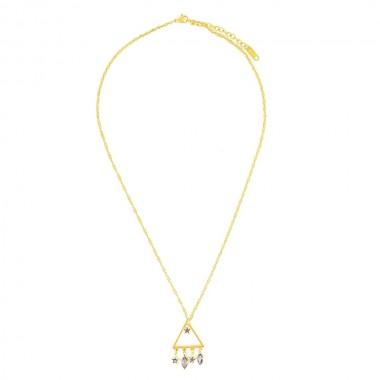 Collier Brillantes Violet Doré