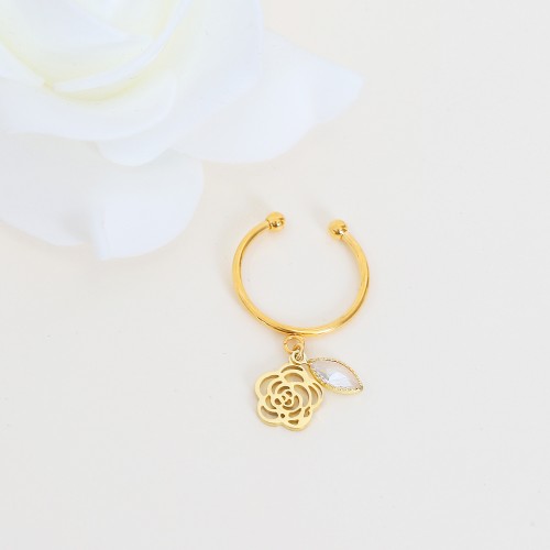 Bague Rosiers Noir Doré
